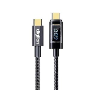Digifon Digital LED 100W 2M Type-C to Type-C Super-Fast Charging Cable For Android,IOS Phones - BLACK