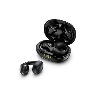  K35 Clip-On Wireless Bluetooth Earbuds – Bone Conduction Stereo Headset With Charging Case (Hi-Res Audio, 25-Hour Battery Life, Waterproof)