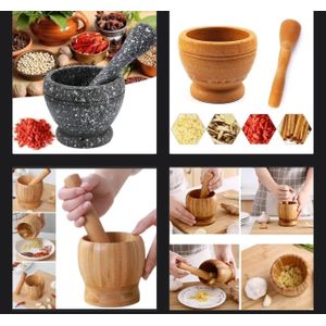 2PCS/SET Multipurpose Wooden Mortar & Pestle – Kitchen & Beauty Too