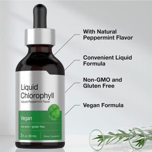 Horbaach Vitamins & Dietar*y Supplements  Herbal Supplements  Liquid Chlorophyll Drops Detox Cleanse, Internal Deodorant & Antioxidant Support – 2 fl oz (59 mL), Vegan, Non-GMO