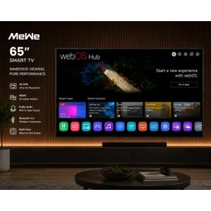 MeWe 65" UHD 4K Smart Frameless TV – Double Glass WebOS/WhaleOS (MW650STSGB2W)