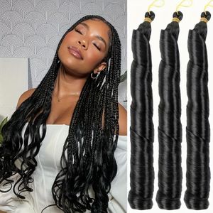 24 Inch 3 Pcs Jet Black Water Wave Curly Hair Bundles - Hair Extensions for Braiding & Hairstyling