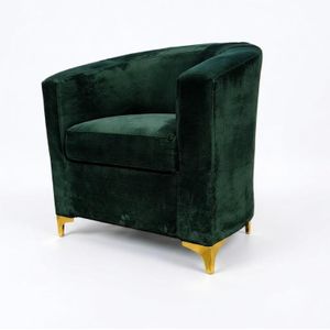 Single Seater Fabric/ Leather Sofa Armchair – Dark Green Bucket Tub Chair