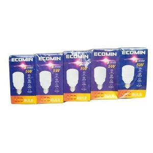 Ecomin 5W Energy Bulbs Light Bulb SCREW Base (E27) - 5 Watts Energy Saving Bulbs- White