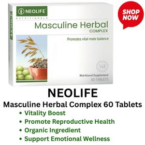 Neo GNLD masculine herbal complex 60 tablets single MASCULINO masculine herbal mascolino perfume Neolife Masculine Herbal – Natural Herbal Support for Men’s Vitality & Wellness (60 Capsules)