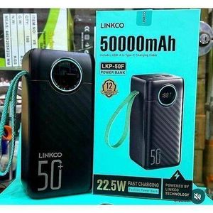 LINKCO  LINKO 22.5W 50000mA Super Fast Type-C Input & Output Port LED Light Power Bank