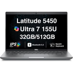 DELL Latitude 5450 AI Powered Touchscreen Laptop Intel Core Ultra 7 165U vPro -14" inches Touchscreen, 32gb Ram/ 512 SSD, FHD HDR IR Camera with Facial Recognition + Intelligent Privacy Windows 11 Pro