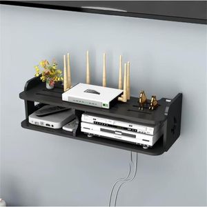 Wall-Mounted Shelf - Double-Layer Floating Shelf, Wi-Fi Router Storage Rack - Compatible with DVD/Set-Top Box/Player, Wall-Mounted Shelf