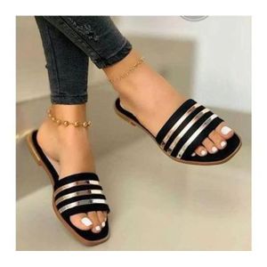 Gold/Black Ladies Latest Flat Slippers