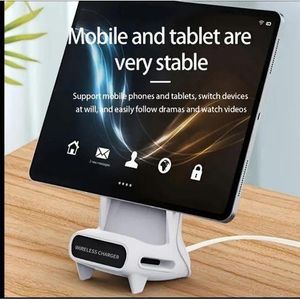 Wireless Charging Phone Stand - Universal USB Type-C Charger with Magnetic Base, Multi-Functional Desktop Holder for Streaming and Watching Shows, Modern Phone Stand, Phone Charging Station, Wireless Charging Pad
