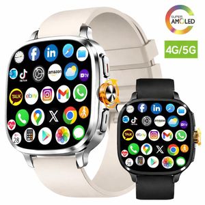 Premium S99 Smartwatch 4G/5G Network Android 13 12GB 128GB with Sim Card Slot Ai GPS Navigation Rotating Camera Bluetooth Video Call Smartwatch (Beige)