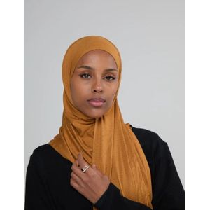 Breathable Plain Jersey Hijab Scarf Golden Yellow 