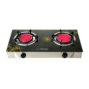 Qasa 2 Burner Table Top Gas Cooker (Glass) infrared 