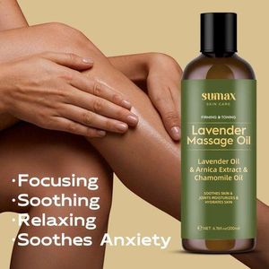 SUMAX Lavender Sensual Body Massage Oil – Calming Scent, Muscle Soothing Oil for Couples & Relaxation, Skin Nourishing