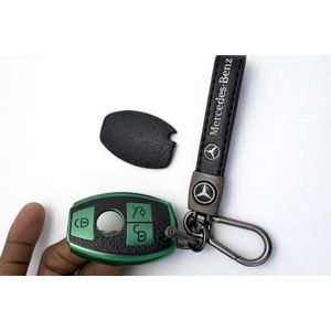 Premium Silicone/Leather Key Cover For Mercedes Benz Models - Green