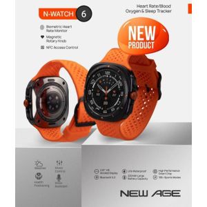 New Age N-Watch 6 Watch 2.01" AMOLED HD Display Wireless Calls High Performance Music Control Smart Watch