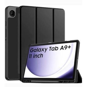 Samsung Galaxy Tab A9 Plus (11 Inch) Smart Leather Case & Screen Protector - Black