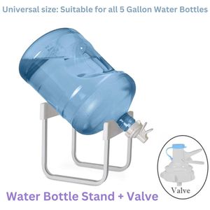 Manual Bottle Water Dispenser Stand With Tap _ white 