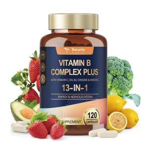 Totaria Fast Vitamin B Complex Plus 13-in-1 Capsules – Multivitamin for Energy, Brain & Nervous System Support – 120 Capsules (60-Day Supply) For Men And Women 