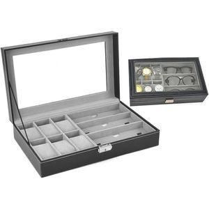 6 Pieces Slot Watch Box/ 3 Pieces Sunglasses Storage Box/ Display Box