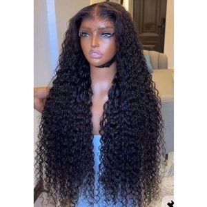 Fashion Cabinet Celebrity ladies New water curly wig with T frontal natural color 28inches