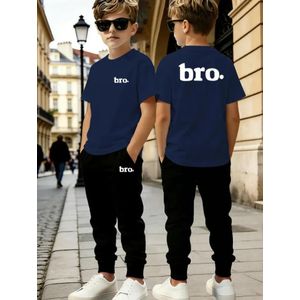 2 Piece Unique and Quality Children's Up And Down Clothing Set Round Neck Polo Top + Trouser Pant 