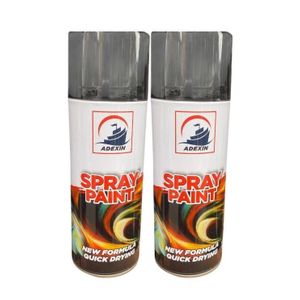 Adexin All Purpose Spray Paint 450ml - Black - 2Pcs