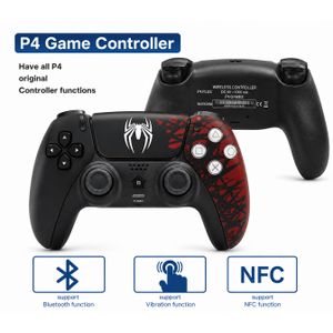 PlayX PS4 & PC Wireless Bluetooth Gamepad Controller – Black/Red Spider Edition with Turbo Function