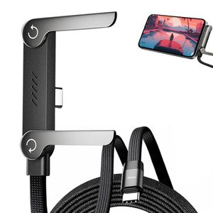 240W Rotating Fast Charging USB-C Cable with Phone Holder