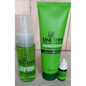 Tea Tree Facial Combo Set Oil ,Face Wash & Facial Scrub (3-In-1 Pack).