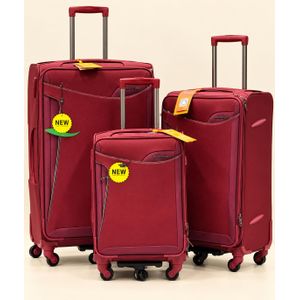 Leaves King Set Of 3 Trolley luggage - RED