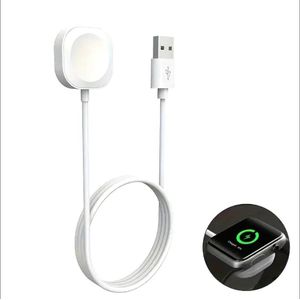 Smart Watch & iWatch Charger - Magnetic Charging Cable for Apple Watch, Smartwatch Charger, Round Shape. Magnetic Charger to USB-A ( White )
