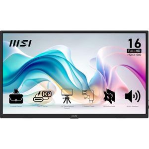 Msi Mp165 E6 Ultra Slim & Light Portable Monitor,15.6" Fhd Ips 1080p, Usb Type-c, Hdmi, Built-in Speakers