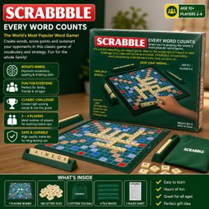 Classic Scrabble Board Game – Family Word Puzzle Game (2–4 Players)
