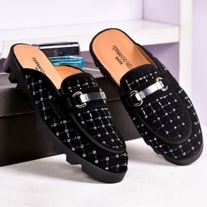 NEW, ARRIVAL DOUBLE O STONE DESIGNERS HALF SHOE BLACK