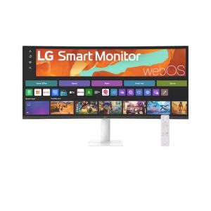 LG 34" Smart Monitor, WQHD Curved screen, webOS, 300nits, AirPlay 2, Google Cast, White