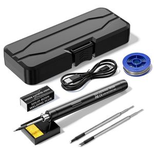 TIMBUTUS USB Wireless Electric Soldering Iron Kit – Rechargeable, Adjustable Temperaturewith 3 Replaceable Tips