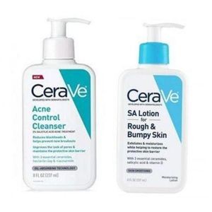 Cerave Acne Control Cleanser & SA Lotion For Rough & Bumpy Skin