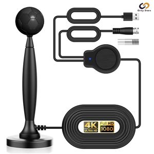 Gray Stars 4K High-Definition Digital TV Antenna with SignalAmplifier, Suitable for Indoor and Outdoor Use, Ideal for Home/Camping