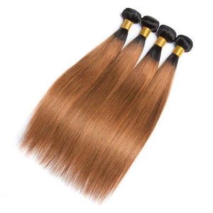 4Bundles Deal Ombre Brown Straight Hair