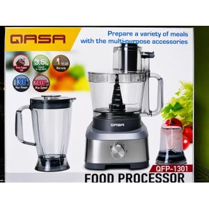 QASA QFP-1301 1300W Multi-Functional Food Processor with Blender & Grinder