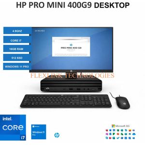 Hp  Pro Mini 400 G9 Desktop PC  Intel Core i7 13th Gen Processor (Up to 4.9GHz)  16GB RAM  512GB SSD  Windows 11 Pro Mini Business Desktop