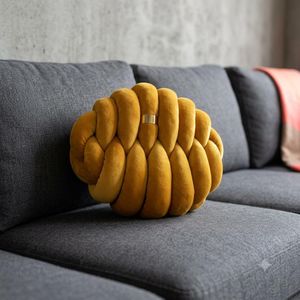 Luxury Velvet Braided Knot Throw Pillow