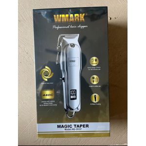WMARK NG-2037 Rechargeable Electric Hair Clipper, 2600 mAh Battery, Retro Oil-head Electric Trimmer, Men'S Hair-clipper, Cordless Portable Hair Clipper Set for Men Women Salon, with LED Display Screen. ( SILVER ) 