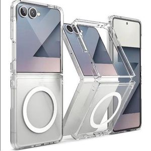 Samsung Flip 5 & Flip 6 Transparent Case & Pouch – Flip Series Sleek Design with Camera Protection, Shockproof Defense & Scratch-Resistant Durability. ( TRANSPARENT )