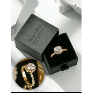 Jewelry Fashion Women Stainless steel adjustable gold wedding/engagement ring