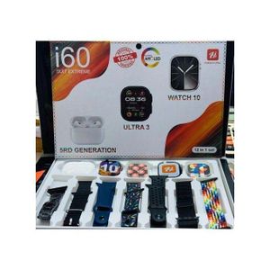 New I60 Suit Extreme 12in1 Set Smart Watch Big 2.3inch HD Screen Dual Watch 9 Ultra 2 Earphone Wireless Charging & Many Straps For All Phones