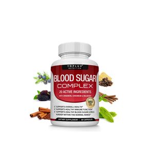   Blood Sugar Complex with Cinnamon to Support Heart Health, Overall Wellness, Energy & Immune System 60 Capsu