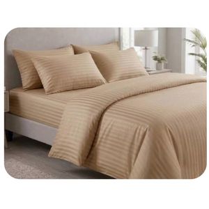 Cream Duvet, Bedsheet With 4 Pillowcases