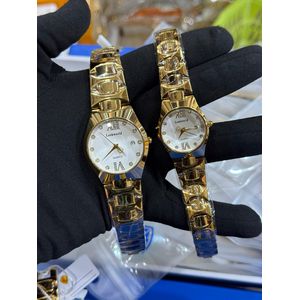 Lookworld Original Quality & Very Authentic Non Fading Couples Gold Wristwatch 